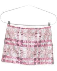 Self-Portrait - Crystal-Embellished Plaid Mini Skirt - Lyst