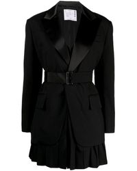 Sacai - Layered Belted Single-breasted Blazer - Lyst