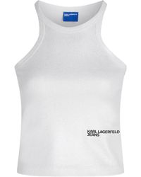 KARL LAGERFELD - Ribbed Racerback Top - Lyst
