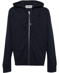 Autry - Logo-embroidered Cotton Hoodie - Lyst
