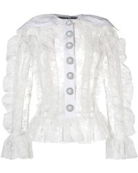Chopova Lowena - Floral-lace Ruffled Shirt - Lyst