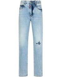 DSquared² - Ripped-Detail Slim-Cut Jeans - Lyst