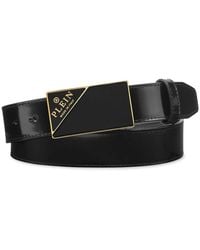 Philipp Plein - Logo Buckle Leather Belt - Lyst