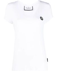 Philipp Plein - Logo-Patch V-Neck T-Shirt - Lyst