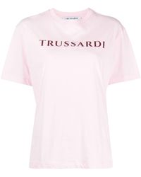 Trussardi - T-Shirt mit Logo-Print - Lyst