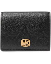 Michael Kors - Logo-Plaque Pebbled Leather Wallet - Lyst