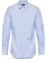 DSquared² - Chemise En Coton À Logo Brodé - Lyst