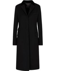 Emporio Armani - Wool Single-Breasted Coat - Lyst