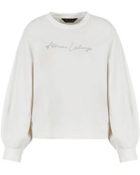 Armani Exchange - Logo-embellished Crew-neck Sweatshirt - Lyst