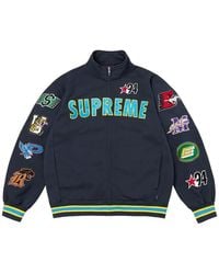 Supreme - Logo-Patch Zip-Up Sweatshirt - Lyst