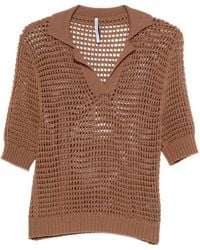 Liviana Conti - Open-Knit Collared Sweater - Lyst