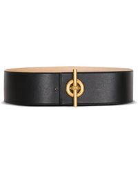 Balmain - Leren Riem Met T-Bar - Lyst