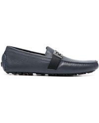 Fendi - Ff Logo-plaque Leather Loafers - Lyst