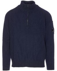 C.P. Company - Pull Zippé À Patch Logo - Lyst