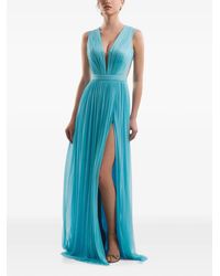 IMROSKA - Pleated Side-Slit Maxi Dress - Lyst