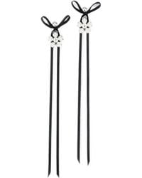 Simone Rocha - Crystal-Embellished Satin-Bow Drop Earrings - Lyst