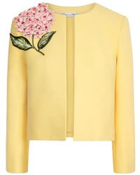 Oscar de la Renta - Porcelain Flower-Embroidered Jacket - Lyst
