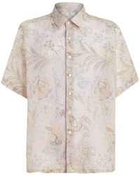 Etro - Short-sleeved Coat With Floral Print - Lyst