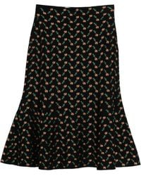 McQueen - Floral Jacquard Midi Skirt - Lyst