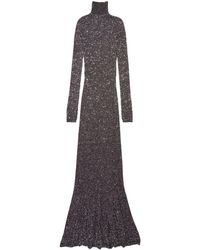 Balenciaga - Sparkled High-neck Maxi Dress - Lyst