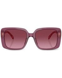 COACH - Floral-Print Square-Frame Sunglasses - Lyst