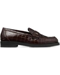 Jimmy Choo - Ivy Crocodile-Embossed Loafers - Lyst