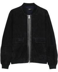 Arma - Suede Zip-Front Bomber Jacket - Lyst