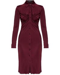 Versace - Gathered-Detail Mini Dress - Lyst