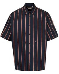 Moncler - Striped Cotton Short-Sleeve Shirt - Lyst