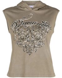 Blumarine - Top Mit Logo-Print - Lyst
