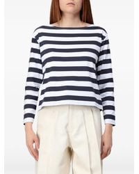 Theory - Horizontal-Stripe Long-Sleeve T-Shirt - Lyst