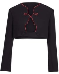 Vivetta - Face-Detail Cropped Jacket - Lyst