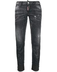 DSquared² - Splatter-Detailed Cropped Jeans - Lyst