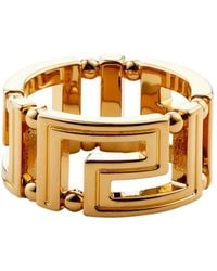 Versace - Greca Ring Met Uitgesneden Details - Lyst