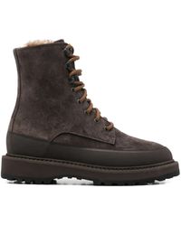Le Monde Beryl - 35Mm Dolomite Lace-Up Shearling Boots - Lyst
