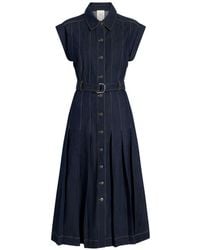 Cinq À Sept - Robe Mi-Longue Plissée Karter À Taille Ceinturée - Lyst