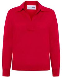 EMERSON RENALDI - Deep Polo-Collar Long-Sleeve Cashmere Sweater - Lyst