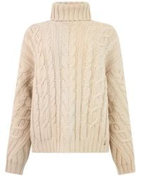 Herno - Cable-Knit Roll-Neck Sweater - Lyst
