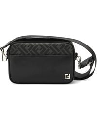 Fendi - Leather And Canvas Squared Ff Camera Case - Lyst