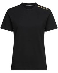 KARL LAGERFELD - Button-Detail T-Shirt - Lyst