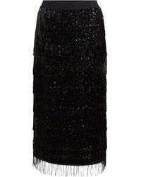 KARL LAGERFELD - Sequin Fringe Skirt - Lyst