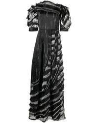 Alberta Ferretti - Multi-Stripe Evening Gown - Lyst
