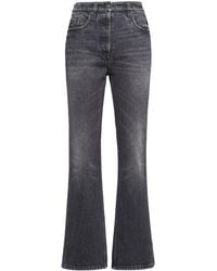 Prada - High-rise Cropped Washed Denim Jeans - Lyst