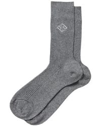 Peserico - Ribbed-Knit Lurex-Detail Socks - Lyst
