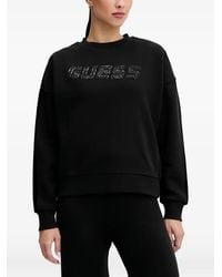 Guess - Velvet Panel Sweatshirt - Lyst