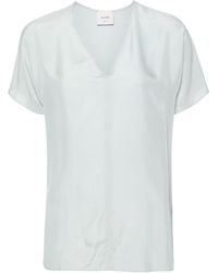 Alysi - T-Shirt aus Seide mit V-Ausschnitt - Lyst