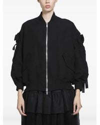 Noir Kei Ninomiya - Bow-Detail Gathered Bomber Jacket - Lyst