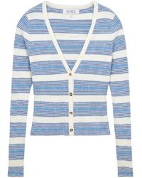 Hevron - Pearl Striped Ribbed-Knit Cardigan - Lyst