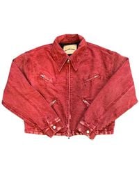 SEKRIT - Distressed Zip-Up Denim Jacket - Lyst