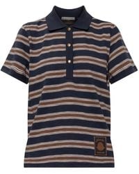 Moncler - Striped Logo-Patch Polo Shirt - Lyst